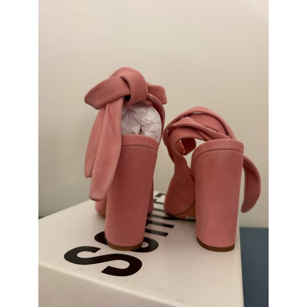Schutz Leather Suede archie poppy rose sz 5 heels - Picture 5 of 6